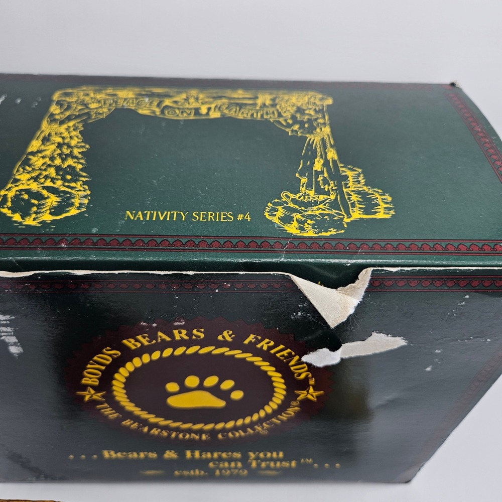 Boyds Bears Peace On Earth Nativity Series 4 Bearstone Backdrop 1994 TBC Box - Picture 8 of 8